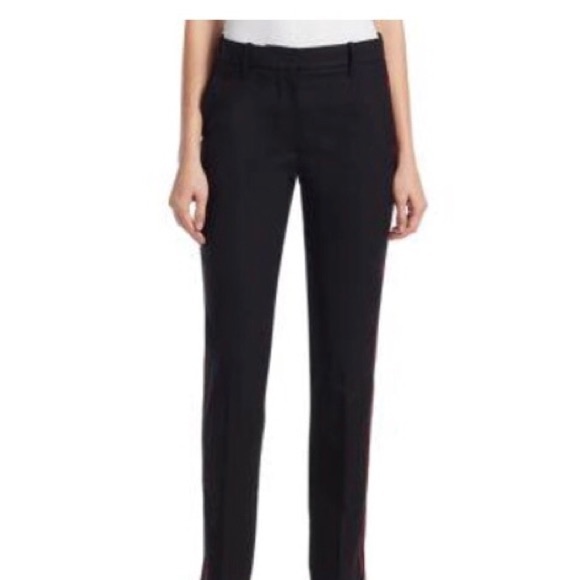 Calvin Klein-205W39NYC-RAF Simon’s  Women’s Black Pants with Red/Velvet Stripe - Picture 1 of 14